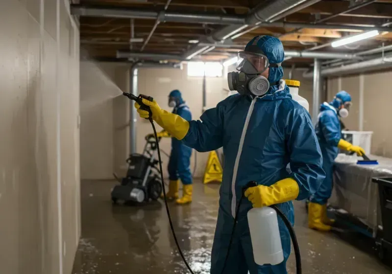 Basement Sanitization and Antimicrobial Treatment process in Sandy, PA